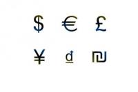 R with dash. E with a dash from above. Monetary unit of the European Union
