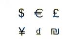 R with dash. E with a dash from above. Monetary unit of the European Union
